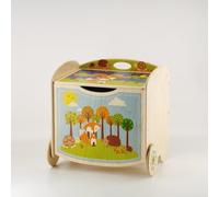 Pouf de rangement en bois multifonctionnel pour enfants