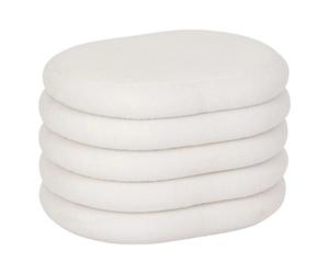 Pouf de rangement en bouclette GUILIA - Blanc
