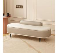 Pouf De Rangement en Similicuir Résistant Aux Rayures avec Dossier Et Coussin Lombaire, Banc De Pied De Lit, Banc à Chaussures Dentrée, 80 Cm D 31.5D x 17.7W x 17.7H