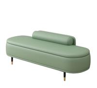 Pouf de Rangement Moderne Vert d'eau avec Dossier, revêtement en Similicuir, Banc à Chaussures Gain de Place pour entrée et Chambre, Coin Arrondi pour Plus de sécurité, 1