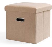 Pouf de rangement pliable avec des poignées robustes
