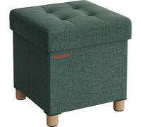 Pouf de rangement pliable avec repose-pieds - SONGMICS - Vert rétro - 38 x 38 x 40 cm - 300 kg
