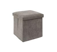 - Pouf de rangement pliable effet côtelé - Taupe - SCOTT