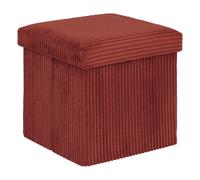 Atmosphera - Pouf pliant Arum côtelé 38 x 38 cm Ambre