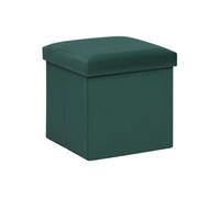 - Pouf de rangement pliable en velours - Vert cèdre