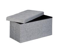 Relaxdays Pouf de rangement pliant lin