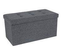 Pouf de Rangement 76 x 38 x 38 cm Max de 300 kg Tissu Gris foncé LSF47K