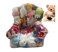 Pouf de rangement transparent - 60 x 45 cm - Organiseur d'animaux en peluche, porte-jouets spacieux, coussin confortable pour chambre à coucher, récipient en tissu , sac polyvalent pour dortoir