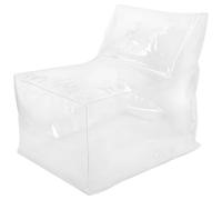 Pouf de rangement transparent grand format, organiseur 2 en 1 style canapé, bac de rangement en PVC épais avec accoudoirs, nettoyage facile, protège de la poussière et de l'humidité pour la chambre