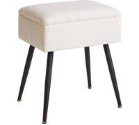 Pouf de rangement Unyqoos® avec revêtement imitation fourrure, rembourrage en mousse épais, pieds en métal, espace de rangement dissimulé, assise pivotante, capacité jusqu'à 120 kg – idéal pour les sa