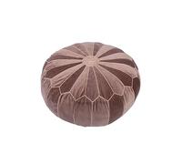 Pouf de sol marocain en velours - Coussin ottoman rond marron chocolat avec broderie mandala, coutures de panneau faites à la main, siège de sol bohème pour salon, méditation et décoration