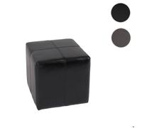 Mendler – Pouf Onex (Tabouret) Cuir 36 x 36 x 36 cm Noir