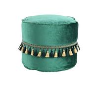Pouf Déco à Pompons "Taj Mahal" 45cm Vert