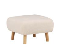 Salinapouf ,repose-pieds ours en peluche naturel, blanc.