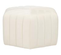 Pouf Décoratif Rembourré en Forme d'Hexagone en Velours Blanc Crème Murietta