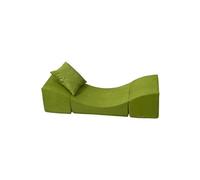 Pouf dépliant, fauteuil 3 en 1: pouf, chaise longue, table pour enfants vert