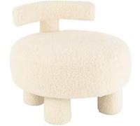 Pouf Design avec Dossier ""Bouclette"" 52cm Blanc
