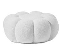 Pouf Design Fleur "Bouclette" 61cm Blanc Blanc G