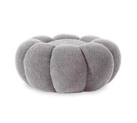 Pouf Design Fleur Bouclette 61cm Gris