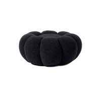 Pouf Design Fleur Bouclette 61cm Noir
