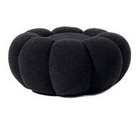 Pouf Design Fleur "Bouclette" 61cm Noir Noir G
