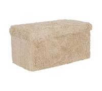 Pouf Duvia rectangulaire pliable 38x76cm beige - Atmosphera Créateur d'intérieur