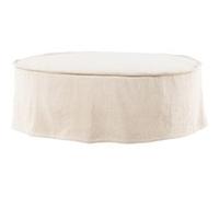 Paris prix Pouf rond effet lin - Beige