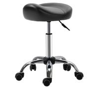 Pouf élégant - Tabouret de travail réglable | Couleur : Noir | Dimensions : 48x48x54-69 cm