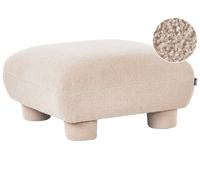 Pouf en Bouclé Modulaire Profil Bas Repose Pieds Ottoman Beige Mjalbi
