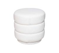 Atmosphera Pouf en bouclette KEMI – Blanc