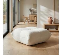 Pouf en chenille Togo, pouf pour les pieds, pouf rembourré au design moderne à boutons, ensemble de salon au ras du sol, canapé et pouf, livré en kit, base antidérapante