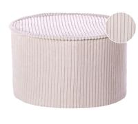 Pouf en Coton Velours Côtelé Rond Housse Amovible Lavage en Machine Beige Clair