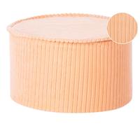 Pouf en Coton Velours Côtelé Rond Housse Amovible Lavage en Machine Rose Pêche Z