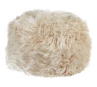 Pouf en Fausse Fourrure Perles EPS Rembourré Motif Uni Carré 70 x 70 x 45 cm Bei