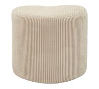 Pouf en forme de cœur en tissu effet peluche crème, 49 x 45 x 42 cm
