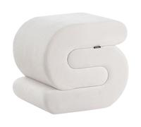 Beliani Pouf en Forme de S Repose Pied en Tissu Chenille Rembourré Blanc Cassé Arcadia
