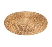 Pouf en jacinthe d'eau tressé - PEGANE - Diamètre 55 x Hauteur 14 cm - Naturel - Ethnique