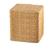 Pouf en paille tressée fait main Naturel 40x40 cm