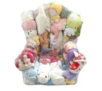Pouf en peluche - Grand organiseur de canapé - Fermeture éclair | Organiseur de jouets en peluche pour enfants, pour poupées, filles, enfants, chambre d'enfant, chambre à coucher