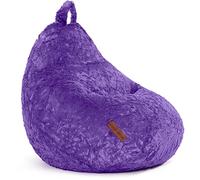Pouf en peluche vert éclat 45 x 45 x 60 cm - Coussin d'assise doux et lavable - Rembourrage en perles EPS 120 l - Lounge Chair - Violet