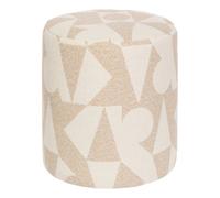 Pouf en tissu avec des motifs géométriques coloris Beige