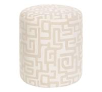 Pouf en tissu avec motifs géométriques coloris Beige