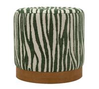 Pouf en tissu blanc et vert ø 40x40 cm