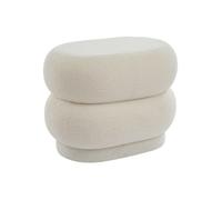 Vente-unique - Pouf en Tissu Bouclette Blanc LECINIO