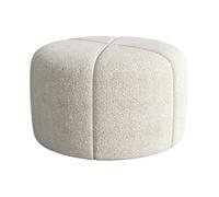 Vente-unique - Pouf en Tissu Bouclette créme ZOFIRA