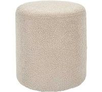 Pouf en tissu bouclette taupe - REGINA - ALTOBUY Gris G