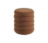 Vente-unique - Pouf en Tissu Bouclette Terracotta ECAMBI