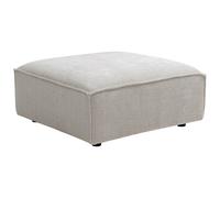 Pouf en tissu chenille beige RUZOLO