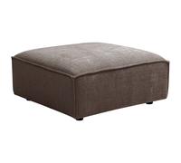 Pouf en tissu chenille taupe RUZOLO