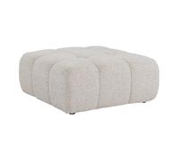 Pouf en tissu chiné beige FACIVIL